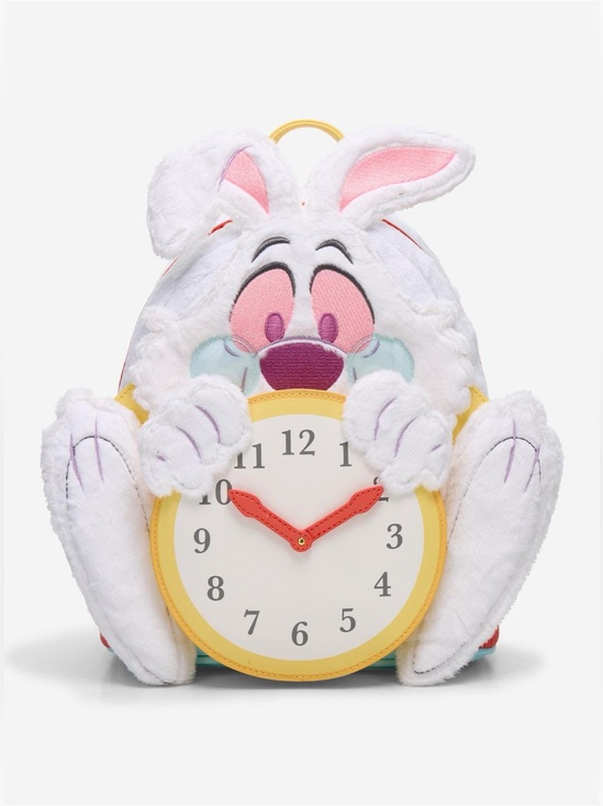 Loungefly Handbags - Loungefly Disney Alice In Wonderland White Rabbit Fuzzy Mini Backpack soft bunny
